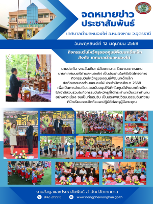โครงการกิจกรรมวันไหว้ครูของศูนย์พัฒนาเด็กเล็ก สังกัด เทศบาลตำบลหนองไผ่ ประจำปีการศึกษา 2568