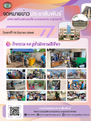 เทศบาลตำบลหนองไผ่ ร่วมแรงร่วมใจจัดกิจกรรม 5ส (สะสาง สะดวก สะอาด สุขลักษณะ และสร้างนิสัย) เพื่อเสริมสร้างวินัย และพัฒนาสภาพแวดล้อมการทำงาน